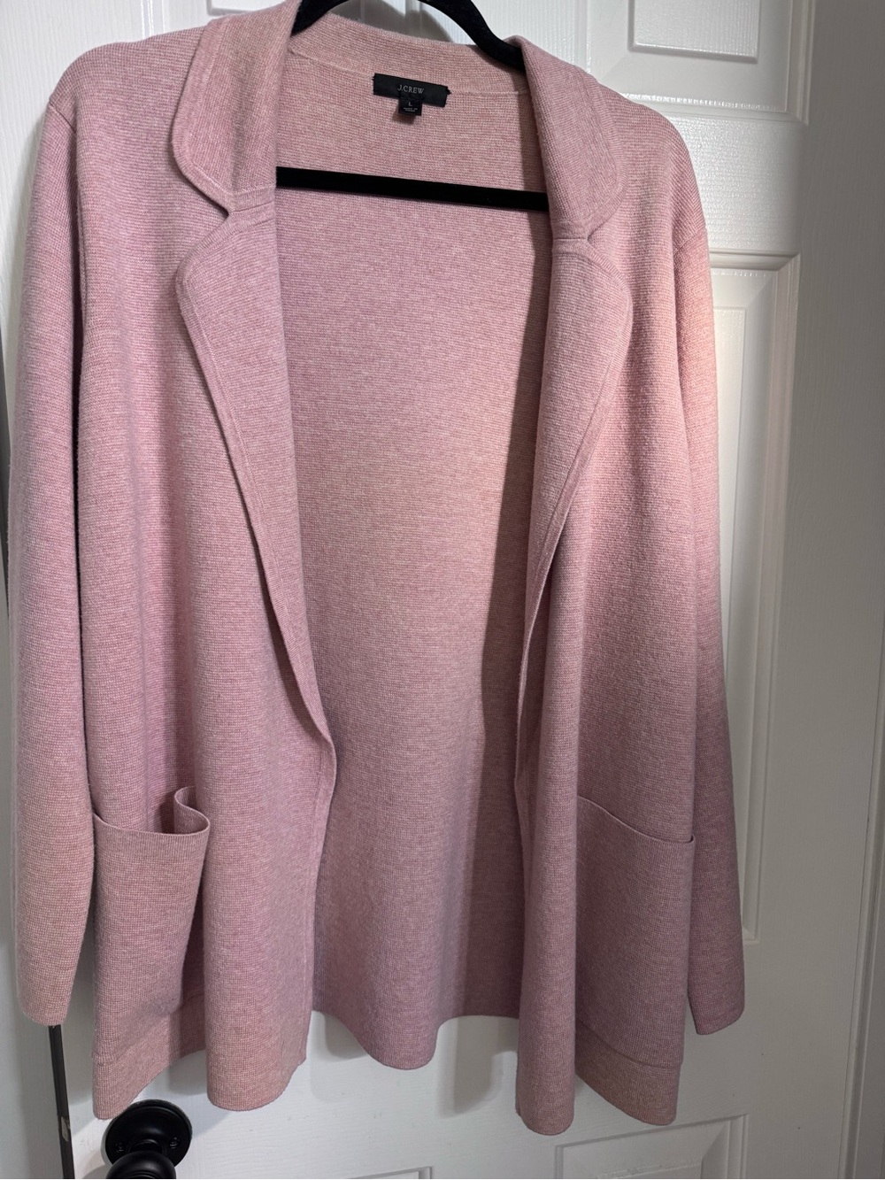 J. Crew Dusty Pink Open-Front Knit Cardigan